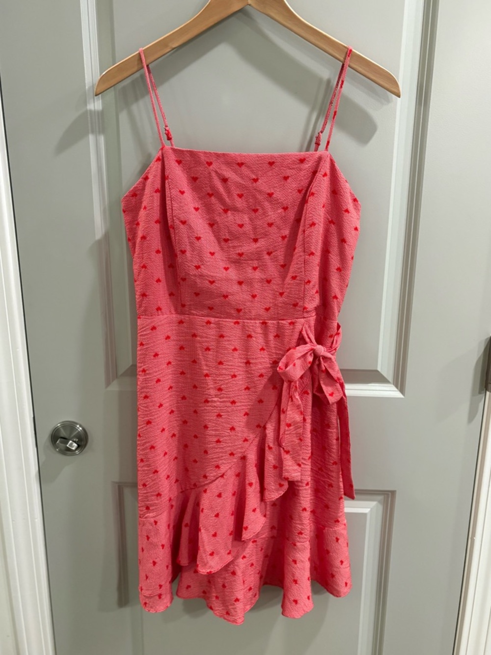 Altar'd State Red Hearts Gingham Mini Dress Coquette Soft Girl Women’s L - Picture 2 of 13
